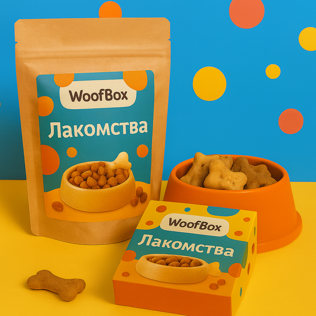 WoofBox лакомства за кучета – вкусни и здравословни хапки за твоя любимец. Подходящи за награда, игра и тренировка. Включени в месечната кутия WoofBox.