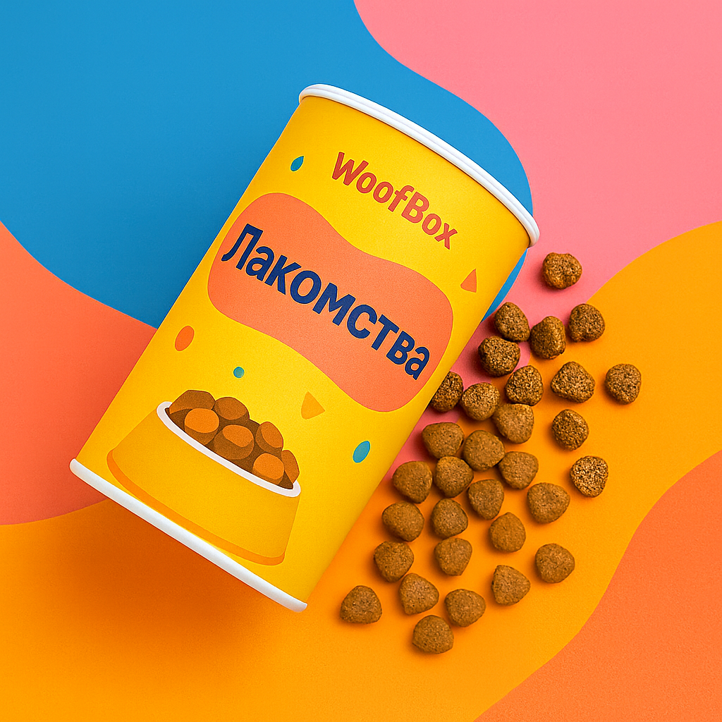 „WoofBox лакомства за кучета – вкусни хапки за твоя любимец, включени във всяка месечна кутия за кучета в България.“