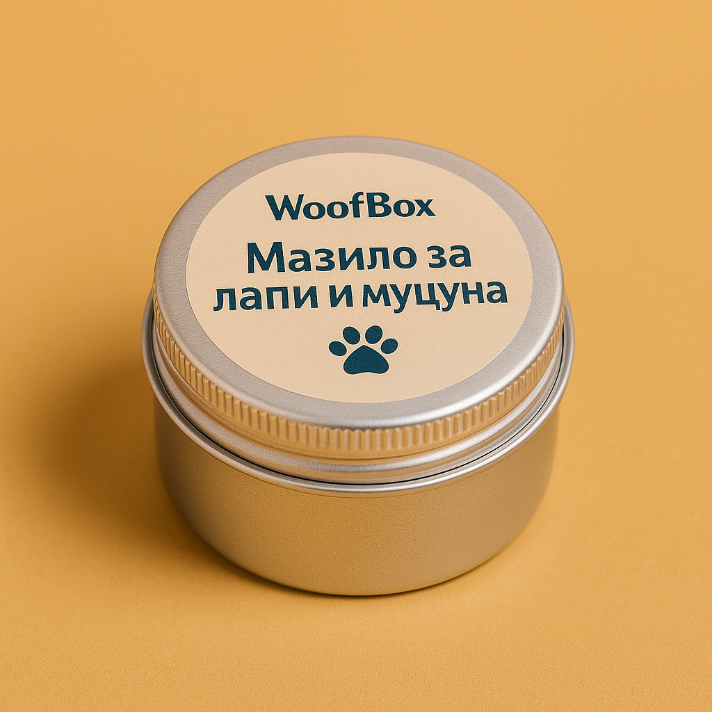 WoofBox мазило за лапи и муцуна – подхранващо и защитно балсамче за кучета. Натурален продукт за суха кожа и напукани лапички.