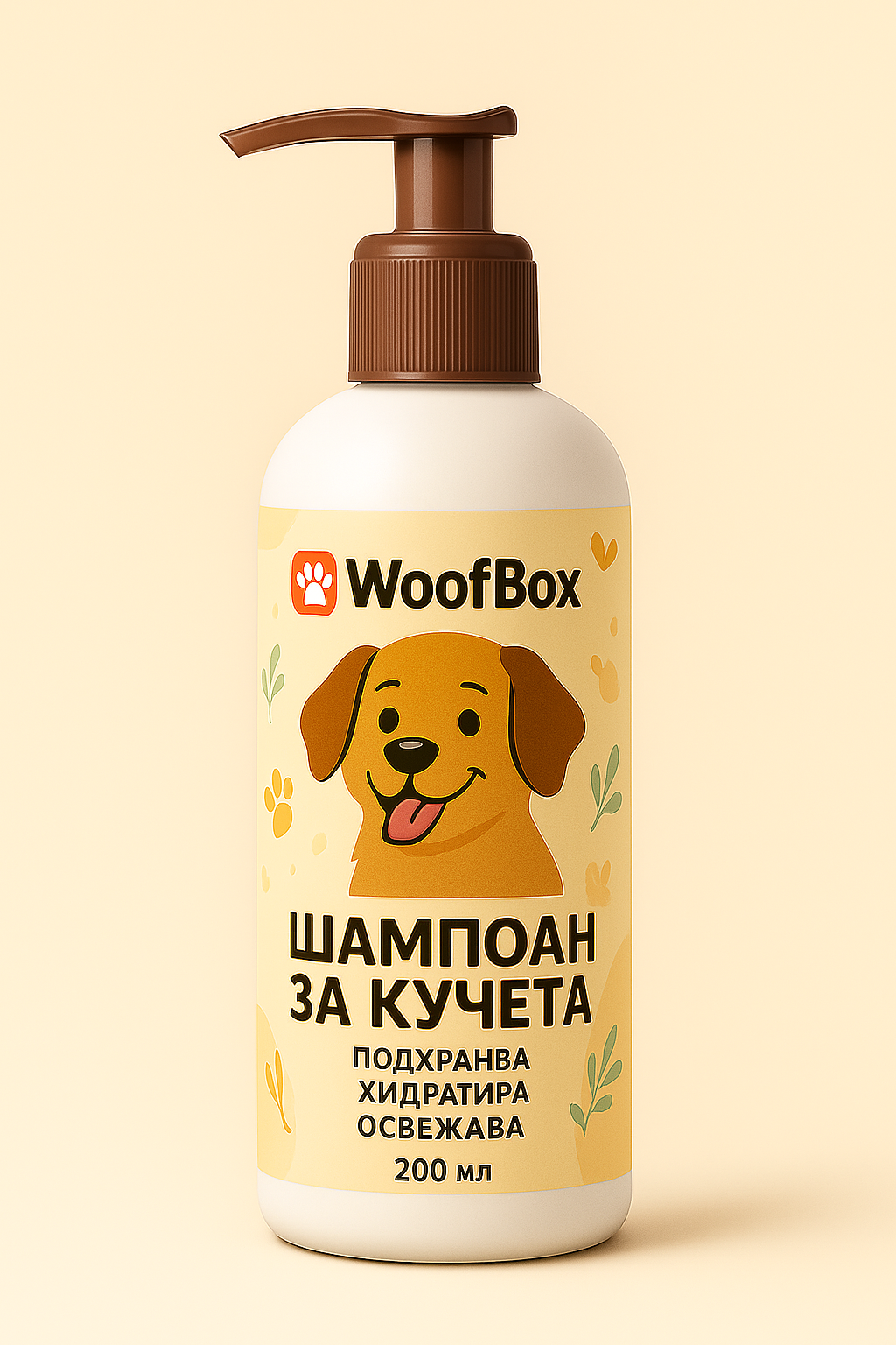 WoofBox шампоан за кучета – подхранва, хидратира и освежава козината. Нежна формула с приятен аромат за блестяща и здрава козина на домашния любимец.